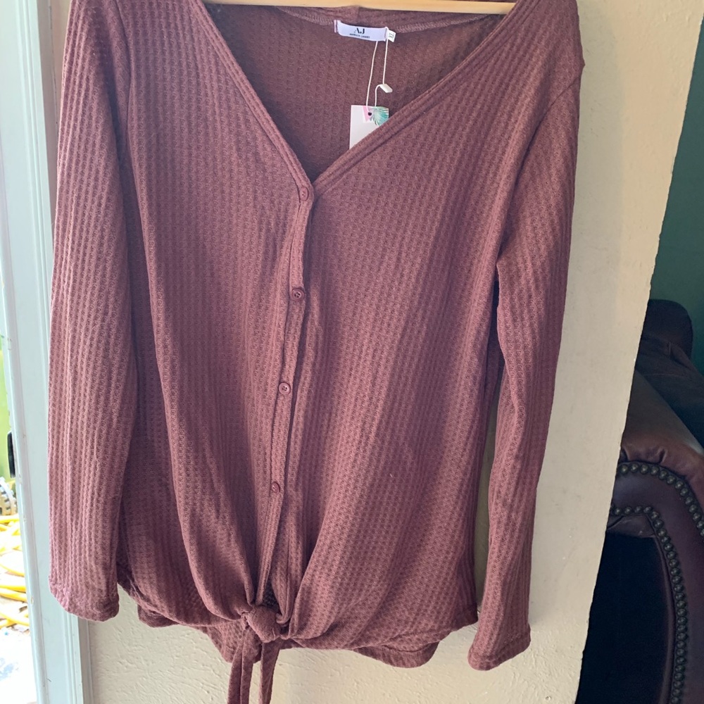 Tied, waffle blouse new with tags